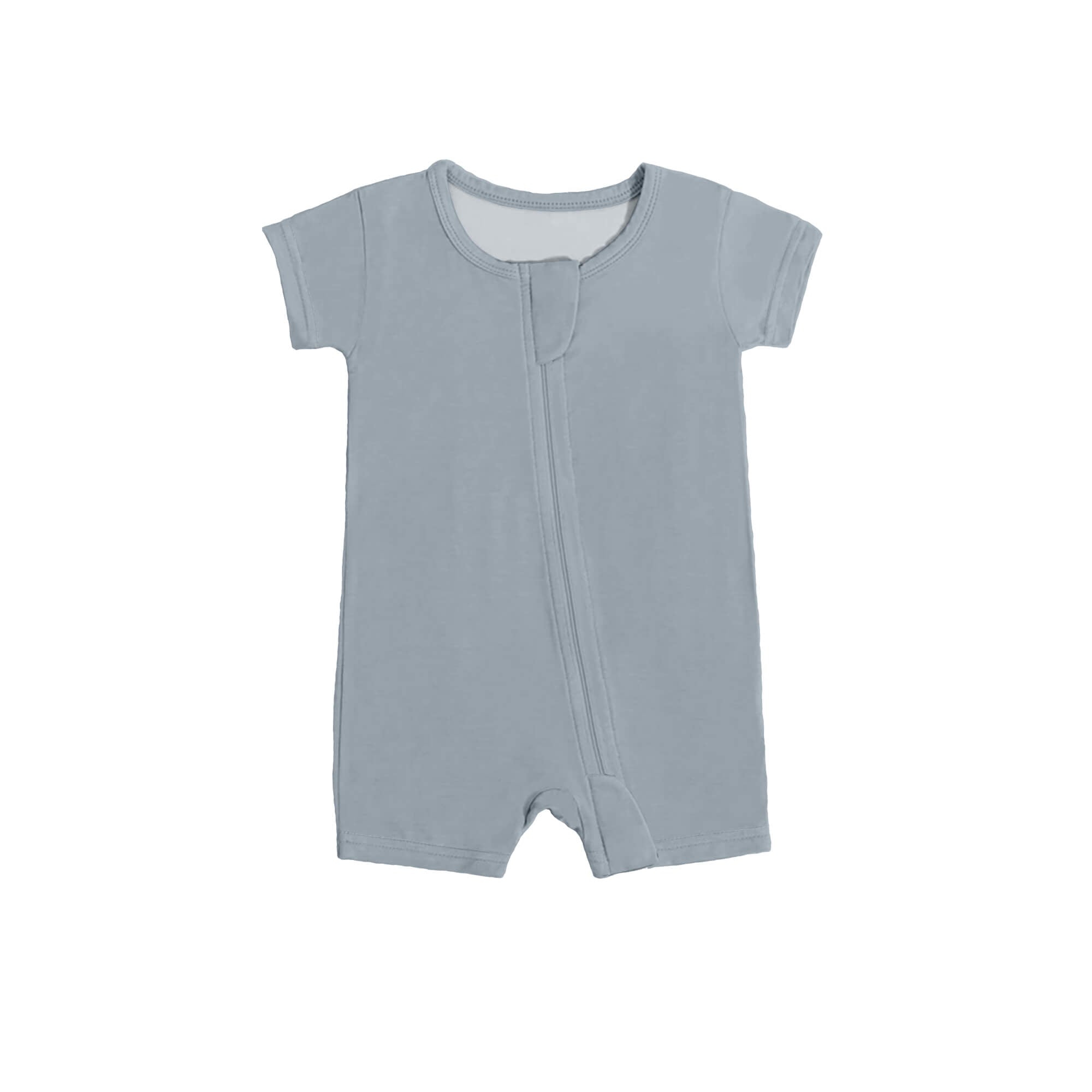Zippered Romper in Fog